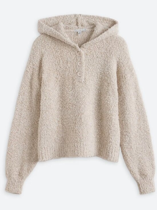 Threads 4 Thought Sweaters - Women's Threads 4 Thought Boucle Hooded Sweater, XXL, Beige